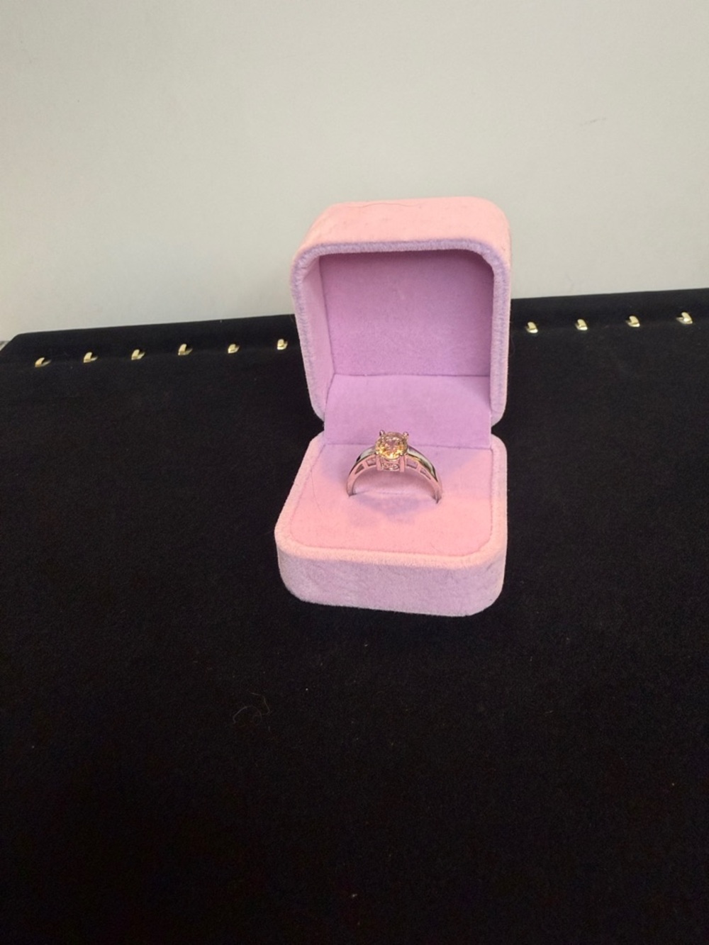 Yellow Stone Solitaire Ring in Silver - Women's Jewelry